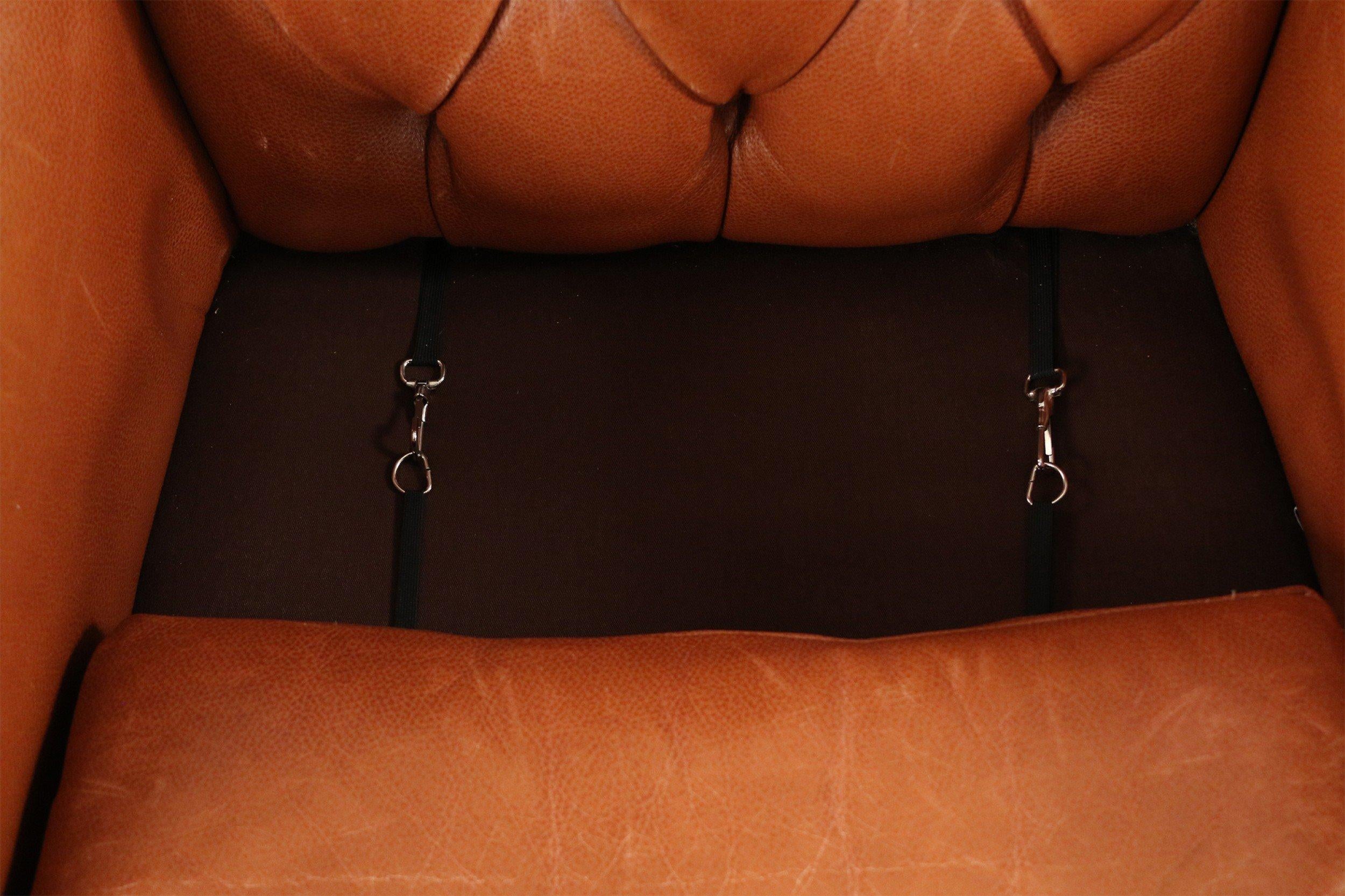 Fauteuil de bureau/fauteuil pivotant américain du milieu du siècle en cuir touffeté marron en vente 1