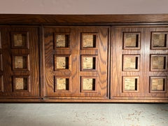Mid-Century American Brutalist Oak Credenza