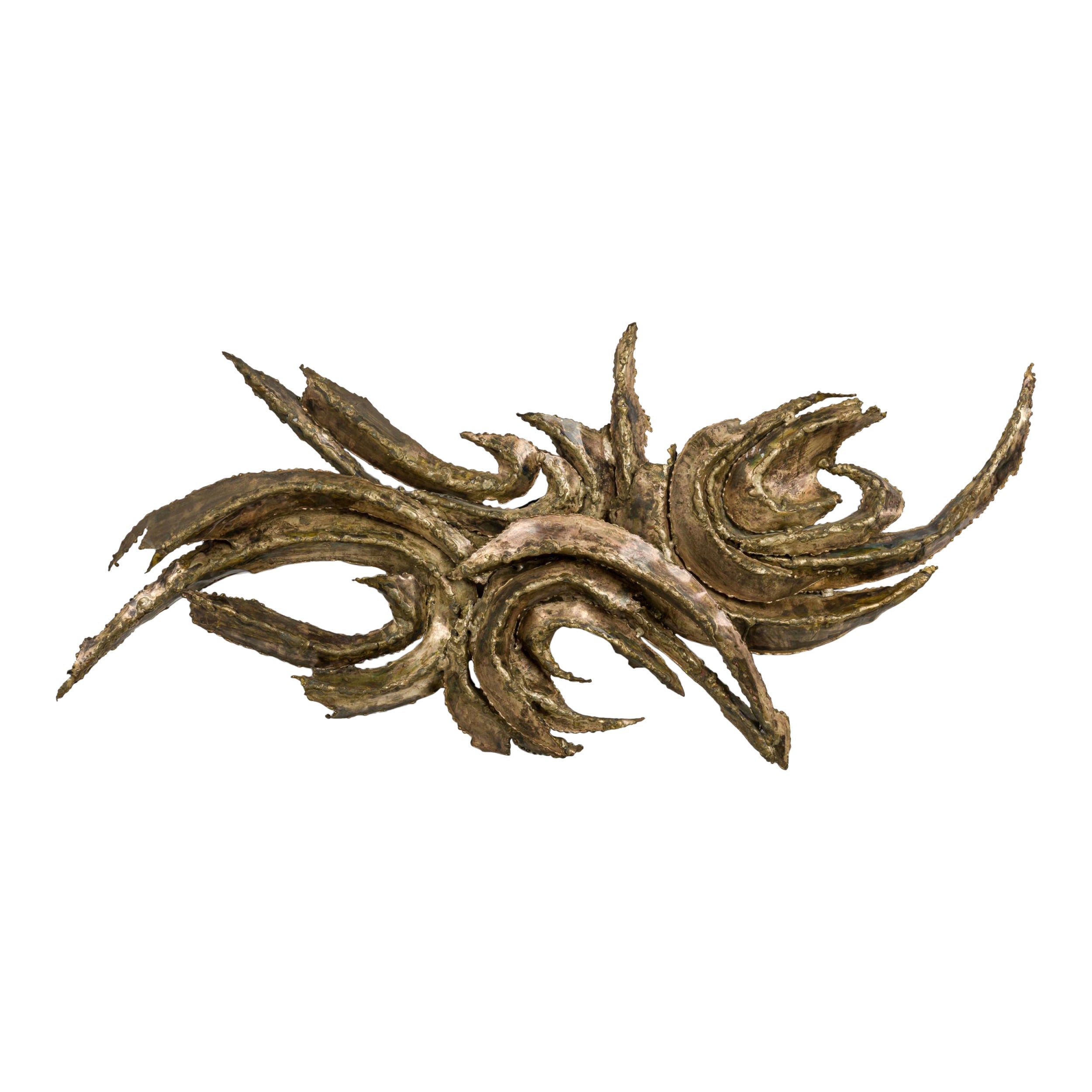 Mid-Century American Brutalist style Bent Metal Wall Plaque