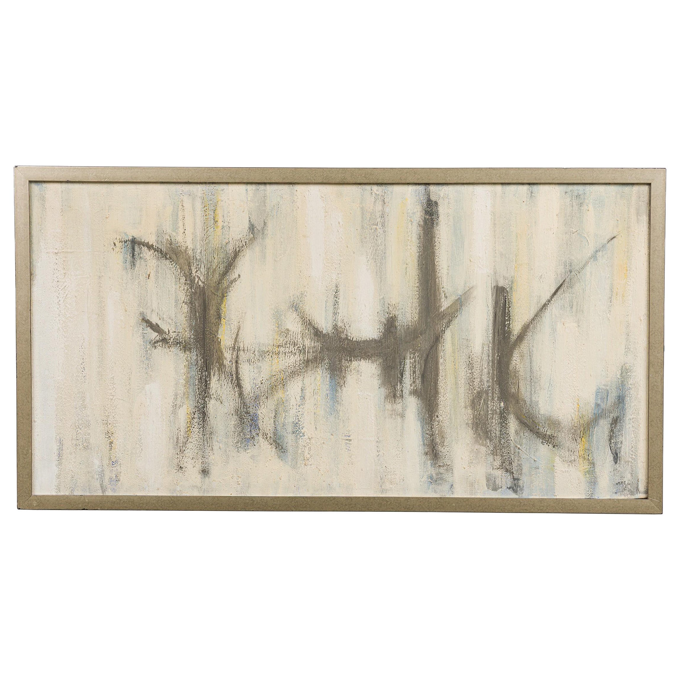 Mid-Century American Calligraphic Abstract Painting For Sale