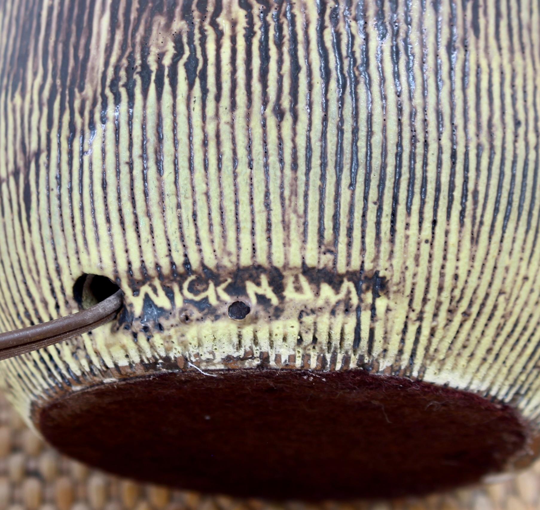 Amerikanische Keramik-Tischlampe aus der Jahrhundertmitte von Nancy Wickham (ca. 1950er Jahre) im Angebot 2