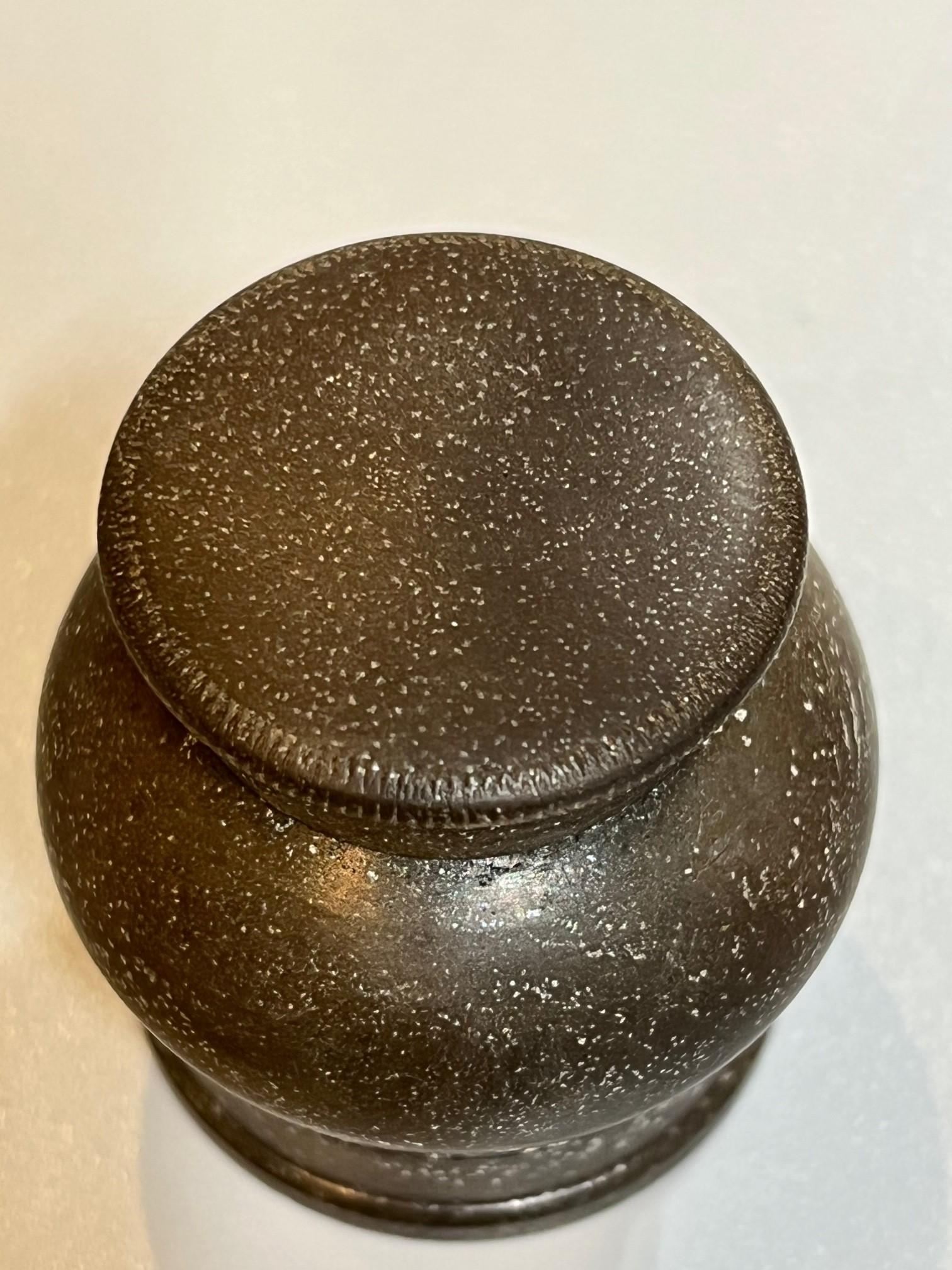 19th Century Mid-Century American Civil War Era Gutta Percha Cylindrical Inkwell For Sale