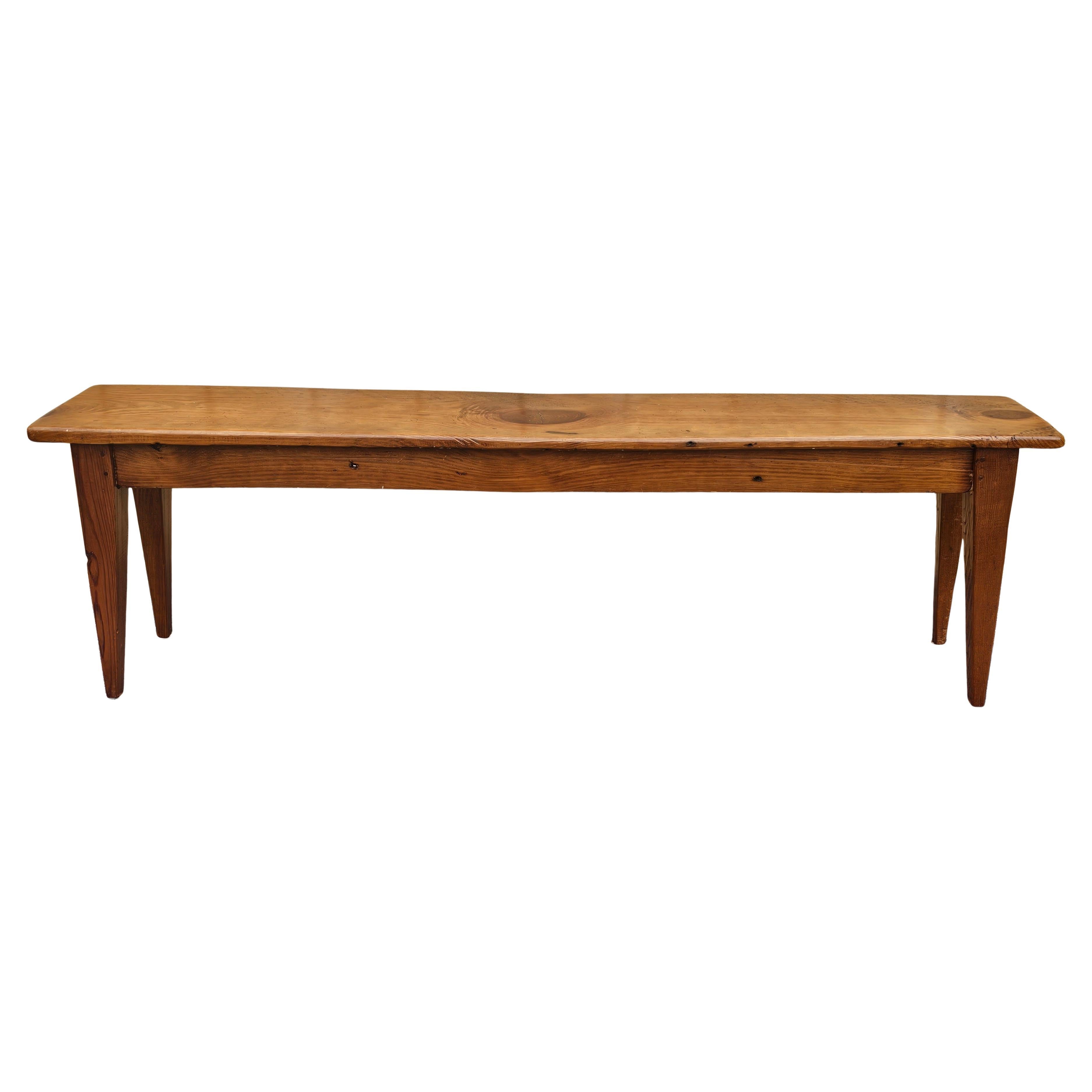 Mid-Century American Classical Pine Bench