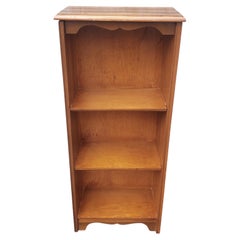 Vintage Midcentury American Classical Three Tier Light Cherry Narrow Bookcase