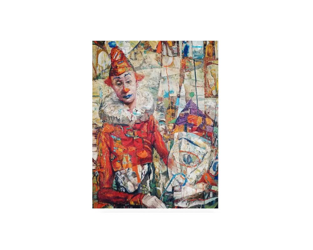 Mid-Century Modern Mid Century American Clown Painting By George Russin