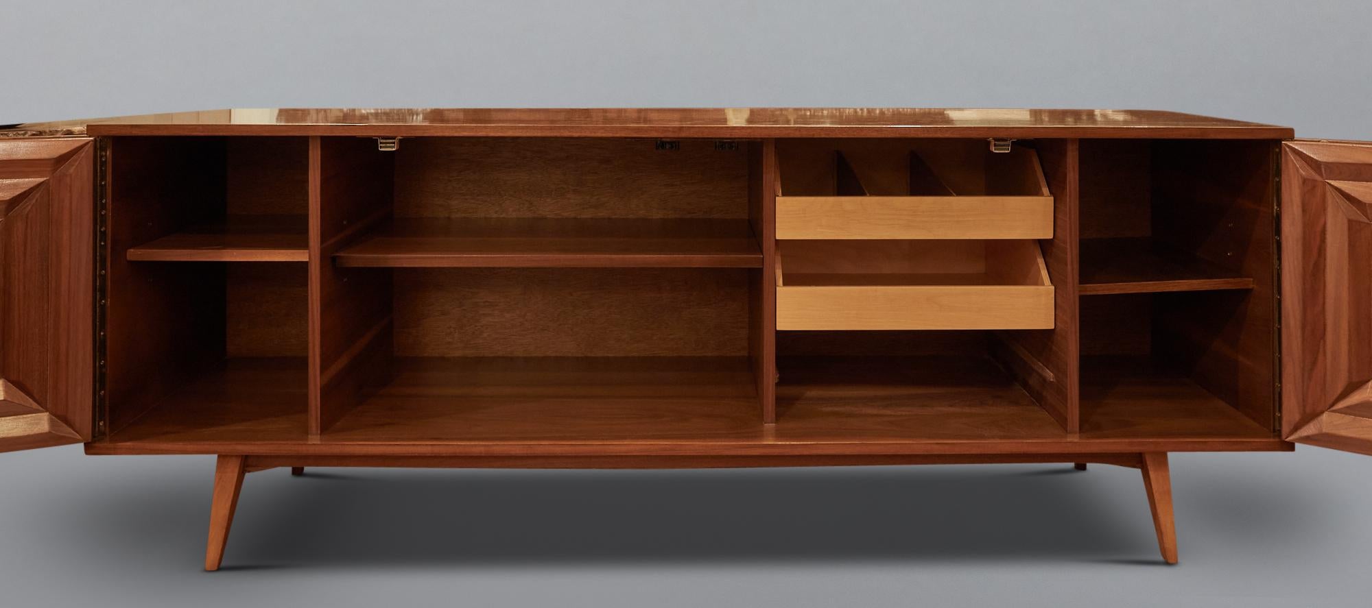 Wood Mid Century American Console For Sale