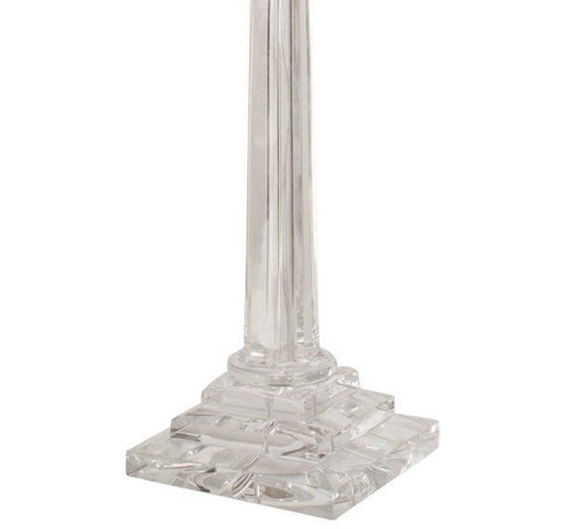 Mid-Century Modern American Crystal Barrett Column Table Lamp