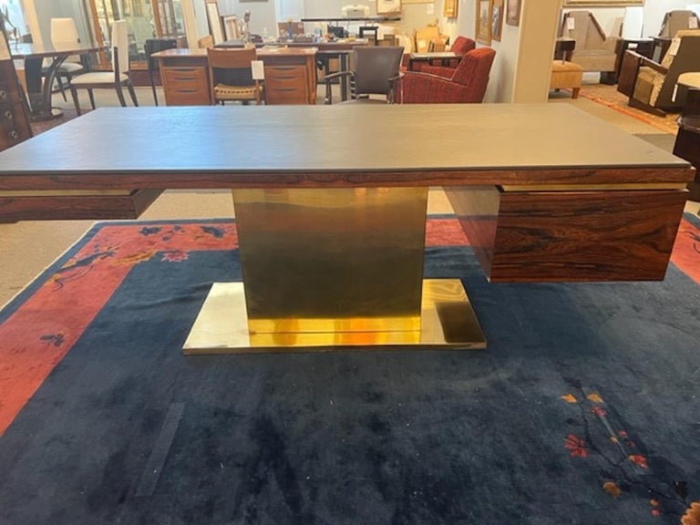 Brass Mid-Century American Desk For Sale