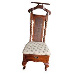 Mid Century American Drew Ltd Edition Cherry and Cane Valet Chair with Drawer