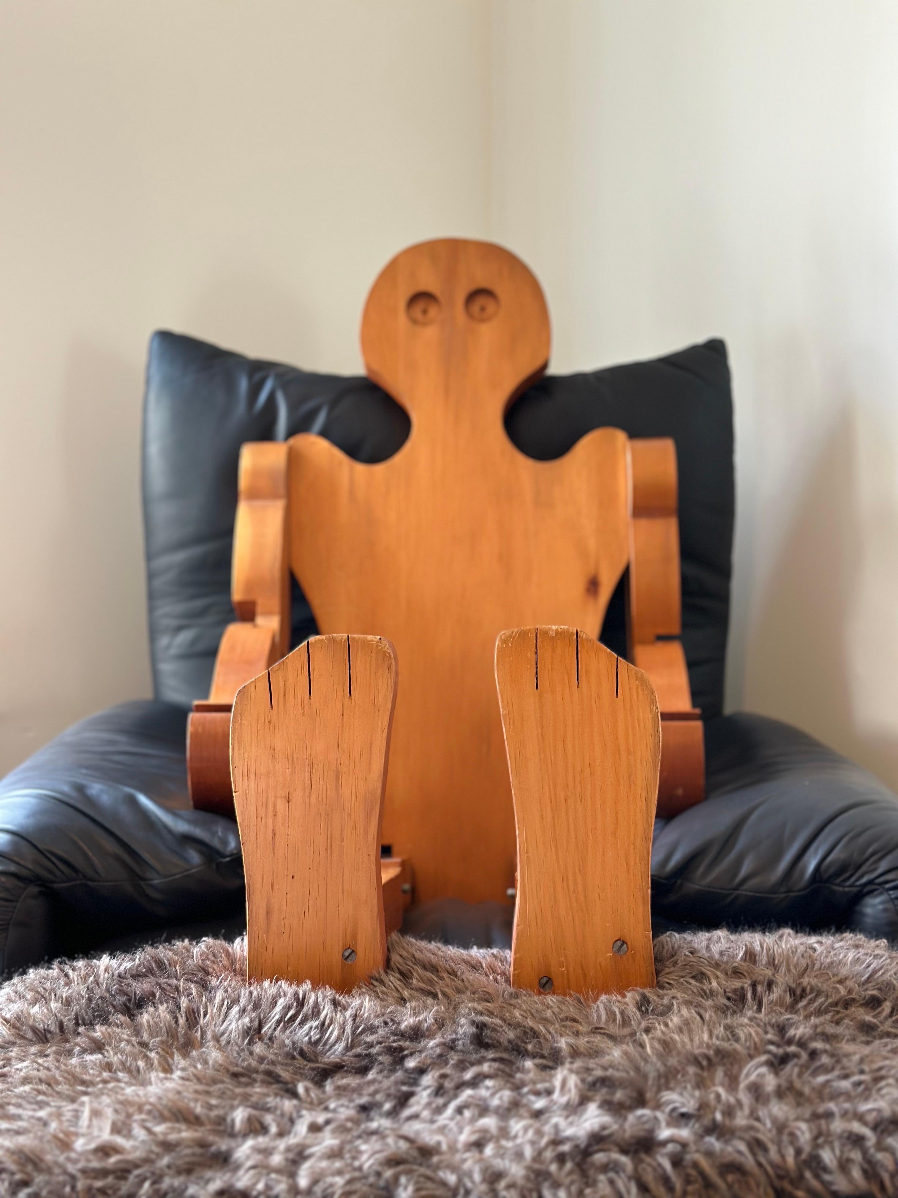 Artisanat Figure d'homme articulée en bois d'art populaire américain du milieu du siècle dernier en vente