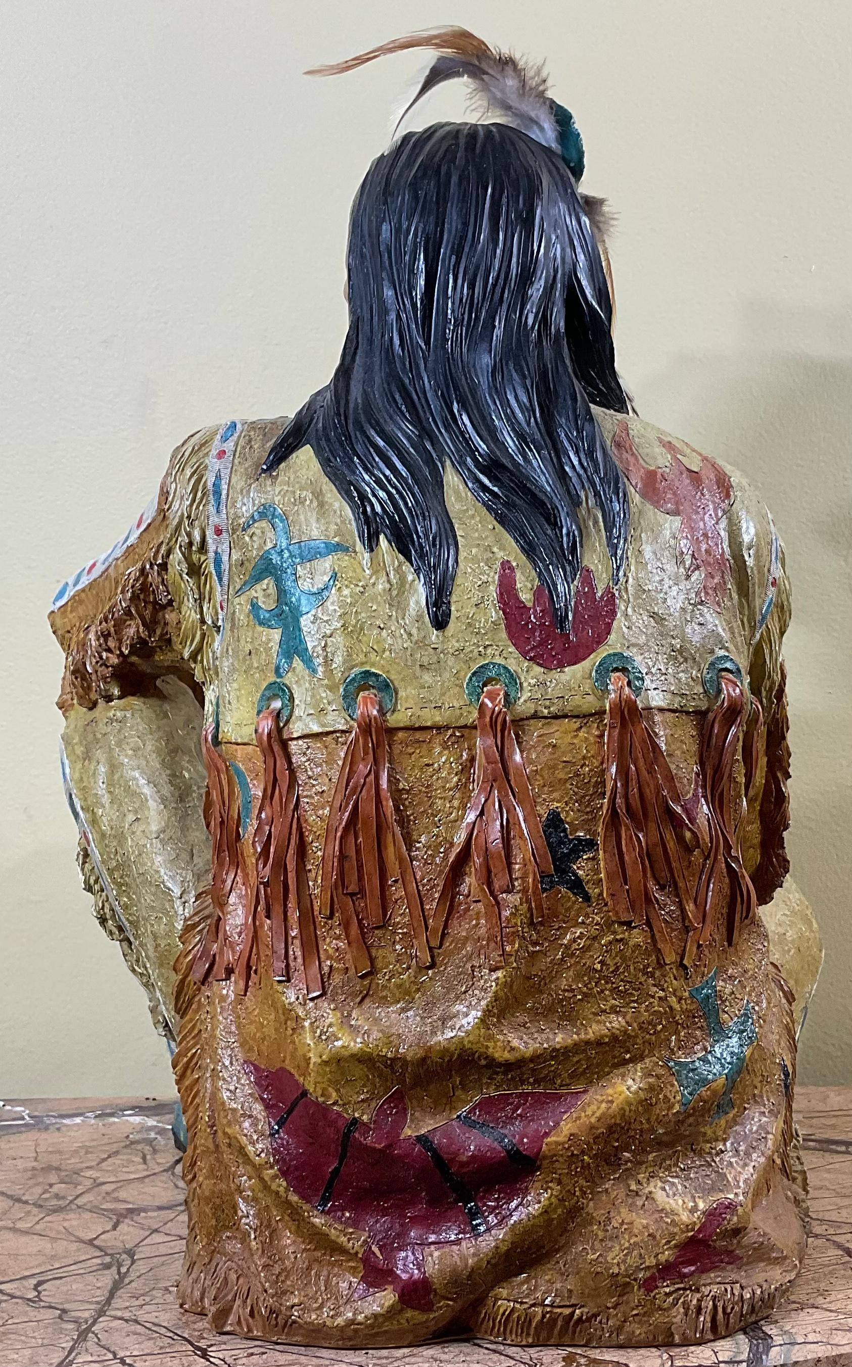 Resin Mid Century American Indian Sculpture