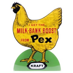 Antique Mid Century American Kraft PEX Sign, Rooster