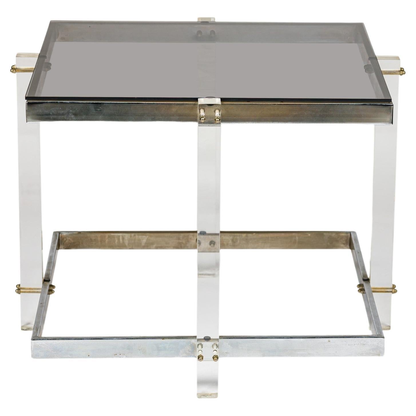 Mid-Century American Lucite & Chrome Coffee Table Style of Charles Hollis Jones For Sale