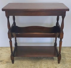 Mid-Century American Classical Three Tier Mahogany Magazine Rack Console Table