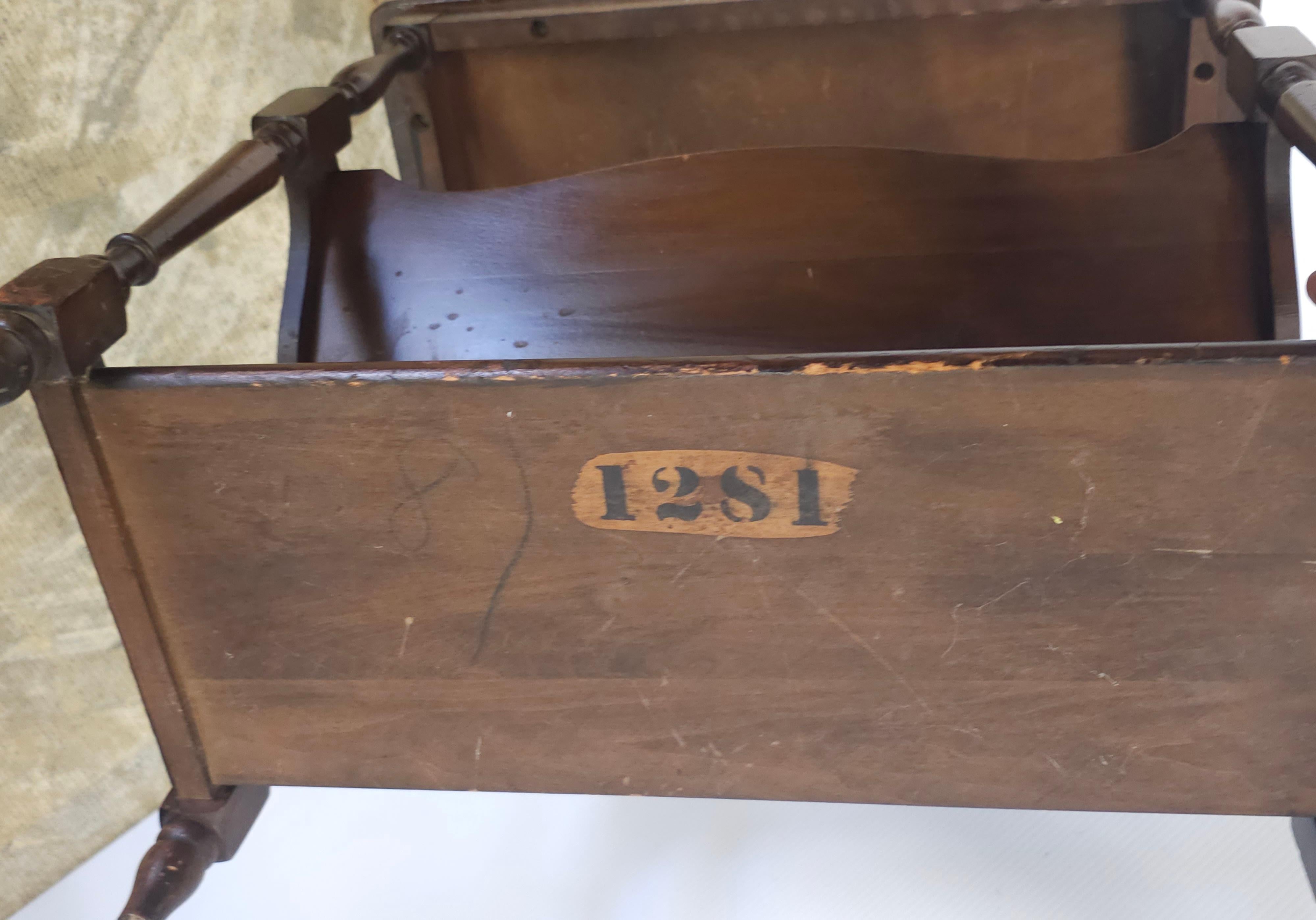Mid-Century American Classical Three Tier Mahogany Magazine Rack Console Table For Sale 1