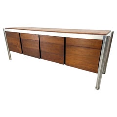 Mid century American Modern 10 Drawer Office Credenza Jens Risom Aluminum frame