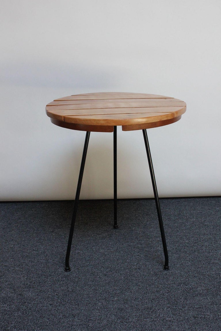 Mid-Century American Modern Birch and Iron Accent Table by Arthur Umanoff In Good Condition For Sale In Brooklyn, NY