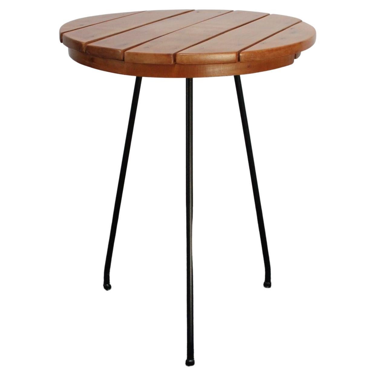 Mid-Century American Modern Birch and Iron Accent Table by Arthur Umanoff