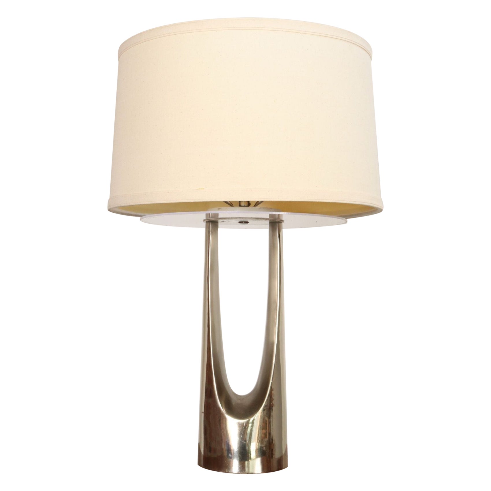 Mid-Century American Modern Chrome Hairpin / Wishbone Table Lamp by Laurel