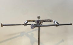 Midcentury American Modern Deco Chrome Retail Store Display Clothes Rack