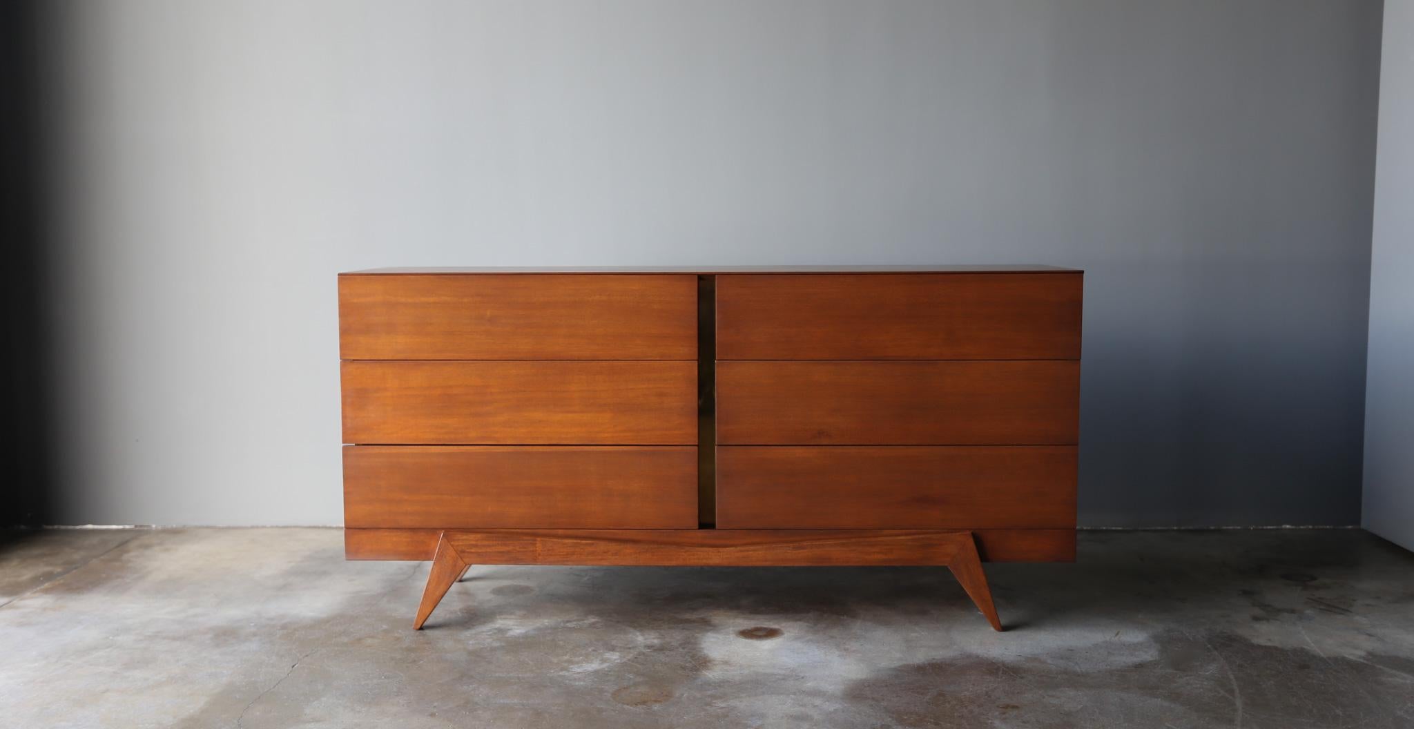 Mid Century American Modern Stained Maple Chest of Drawers,  United States, c.1955
