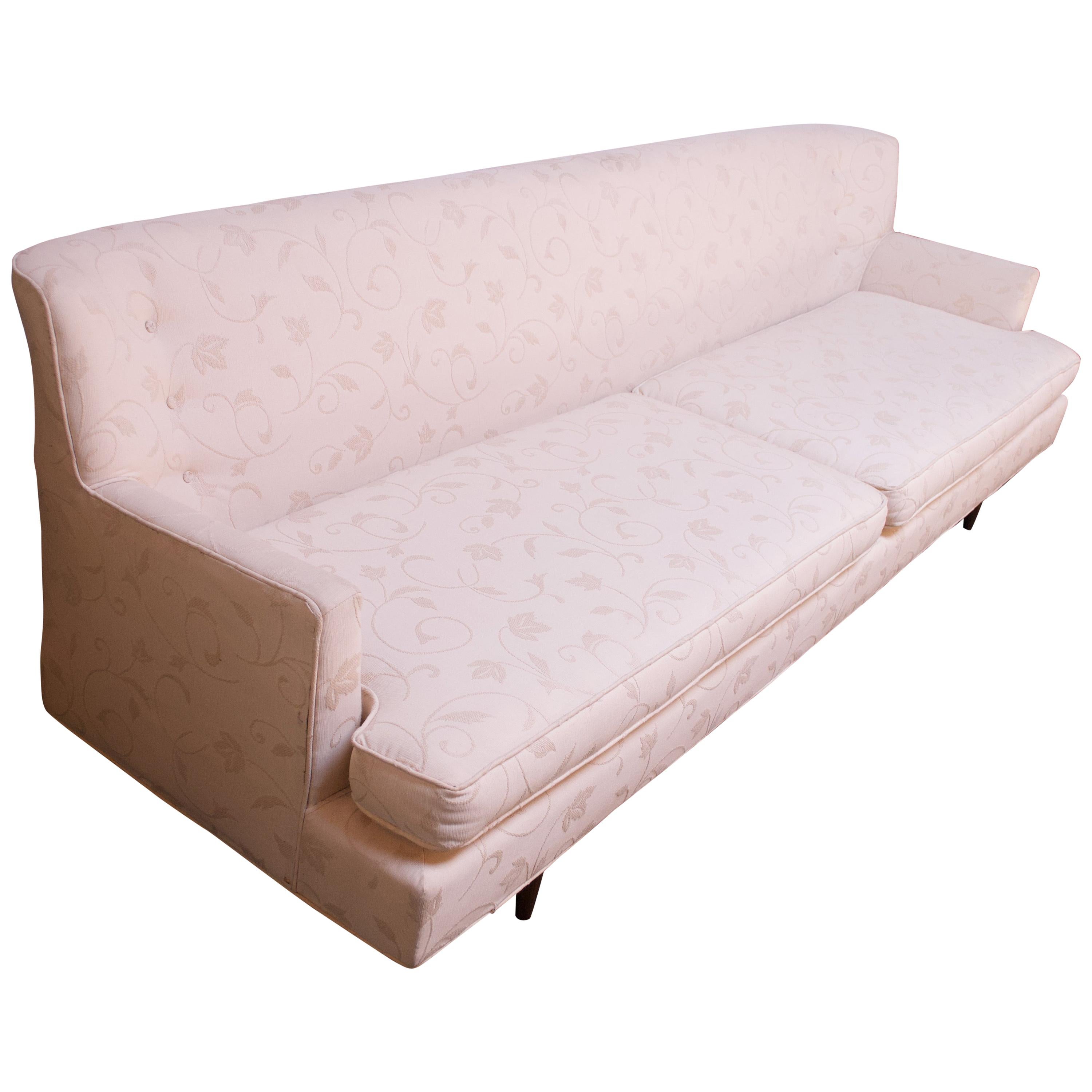 Mid-Century American Modern Embroidered Floral Sofa For Sale