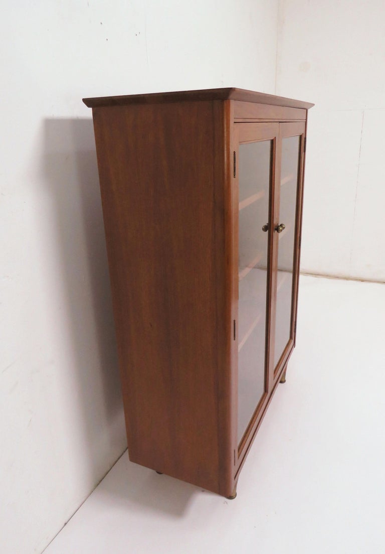 Midcentury American Modern Glass Door Book Case Circa 1960s At