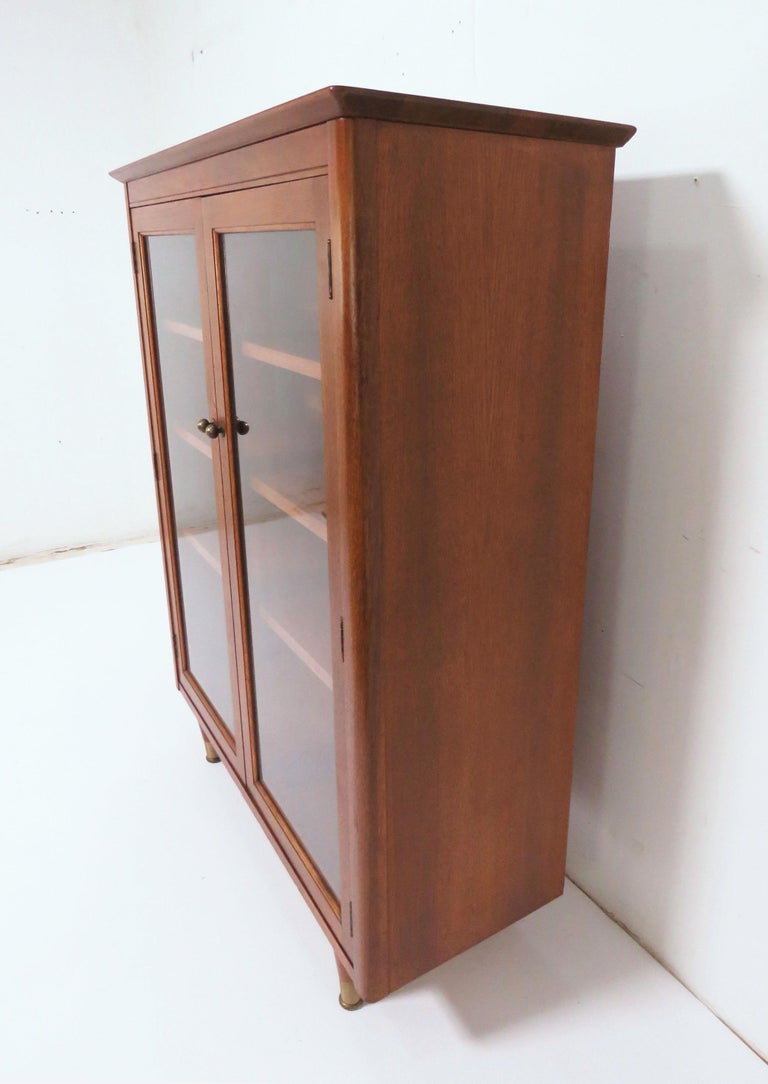 Midcentury American Modern Glass Door Book Case Circa 1960s At