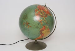 Mid-Century American Modern Illuminated 12" Library Globe by Replogle