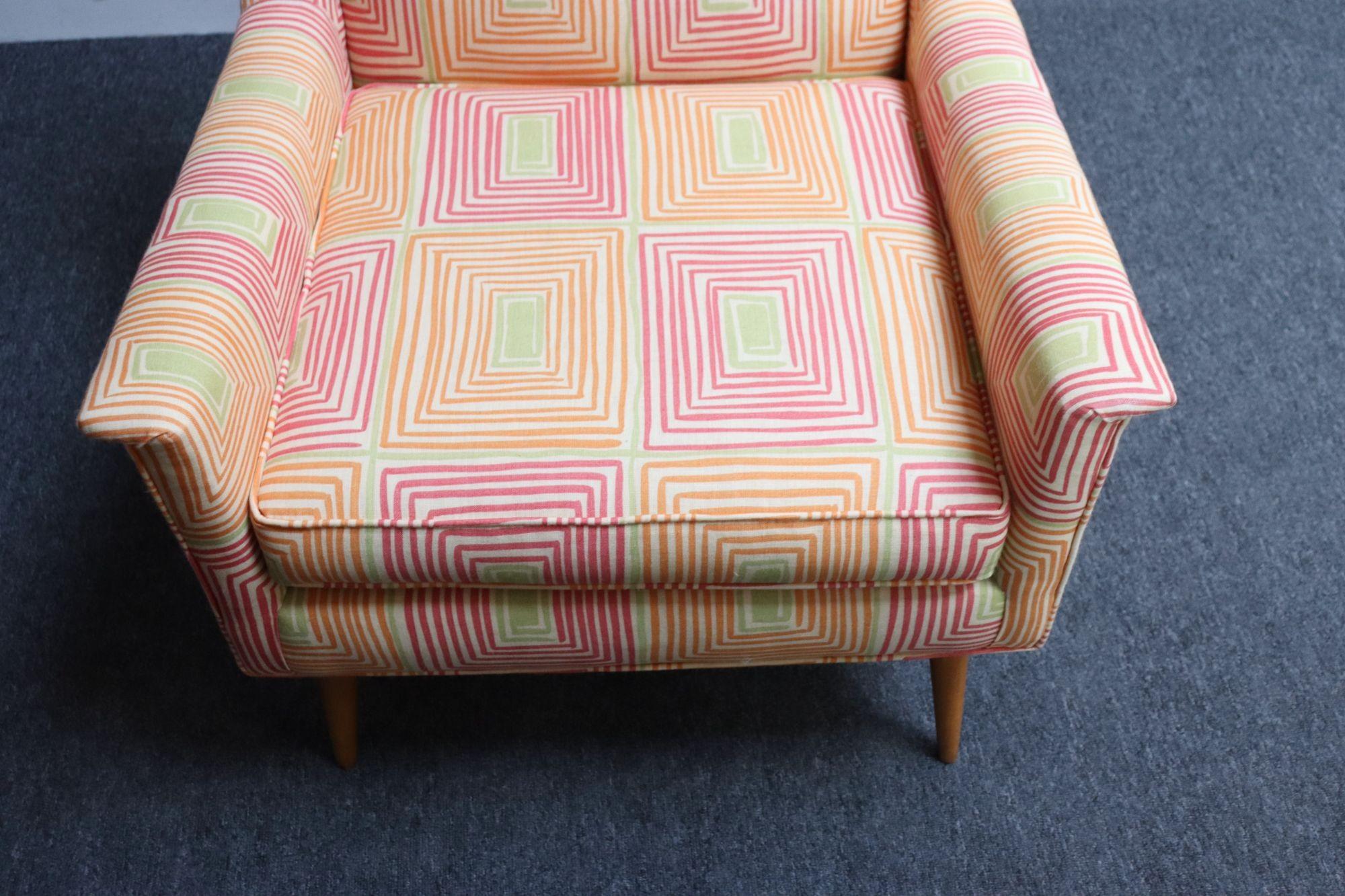 Tissu d'ameublement Chaise longue à profil bas, d'après Milo Baughman, de la modernité américaine du milieu du siècle dernier en vente