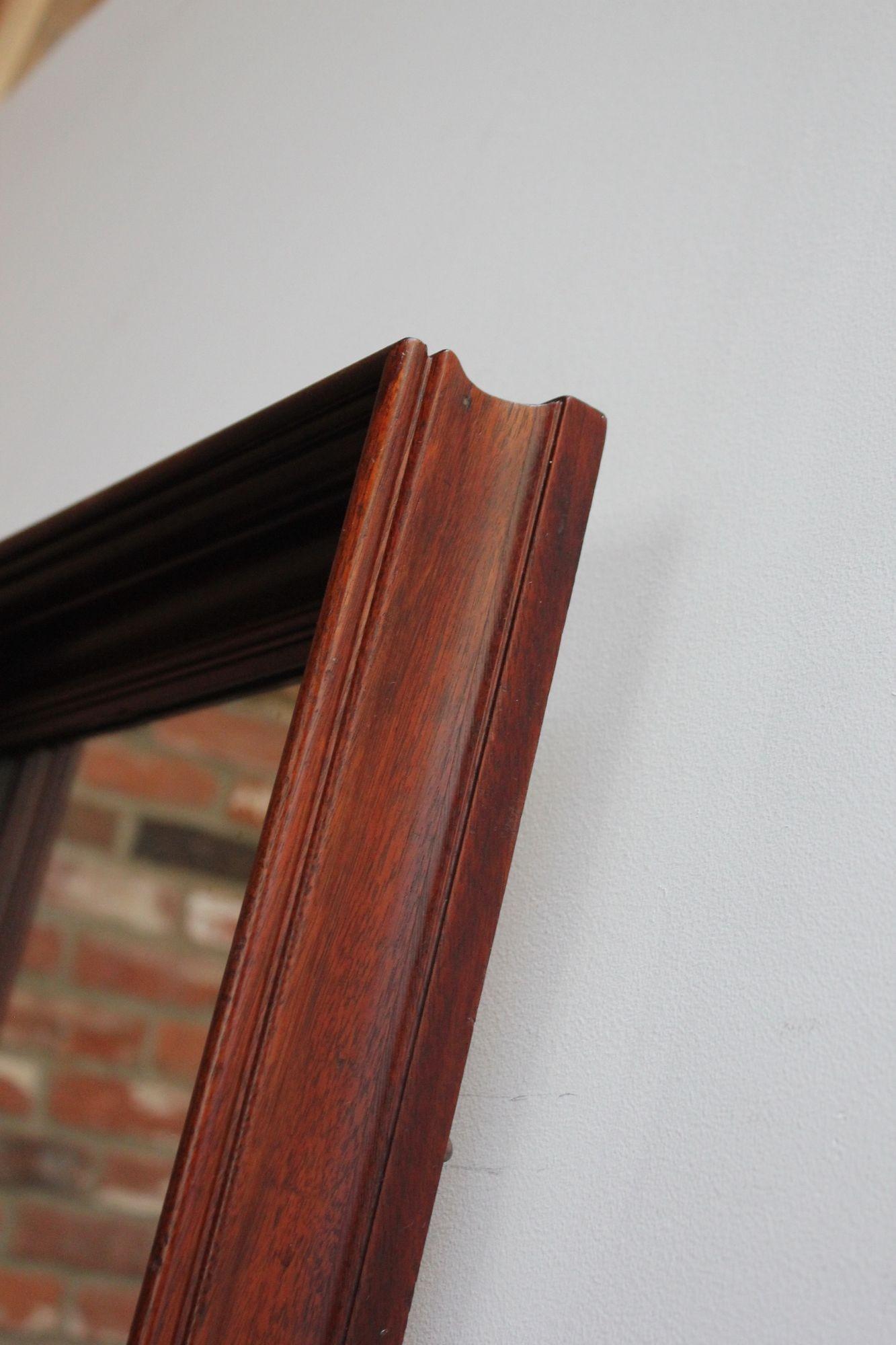 Mid-Century American Modern Mahogany Ogee Frame Square Wall Mirror 5