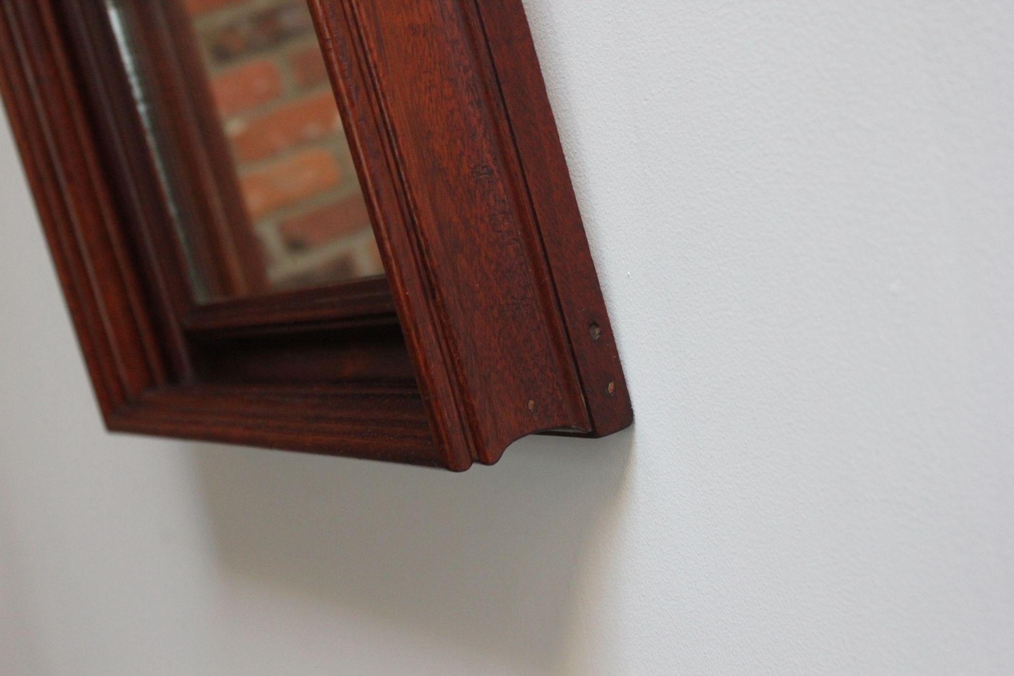 Mid-Century American Modern Mahogany Ogee Frame Square Wall Mirror 6