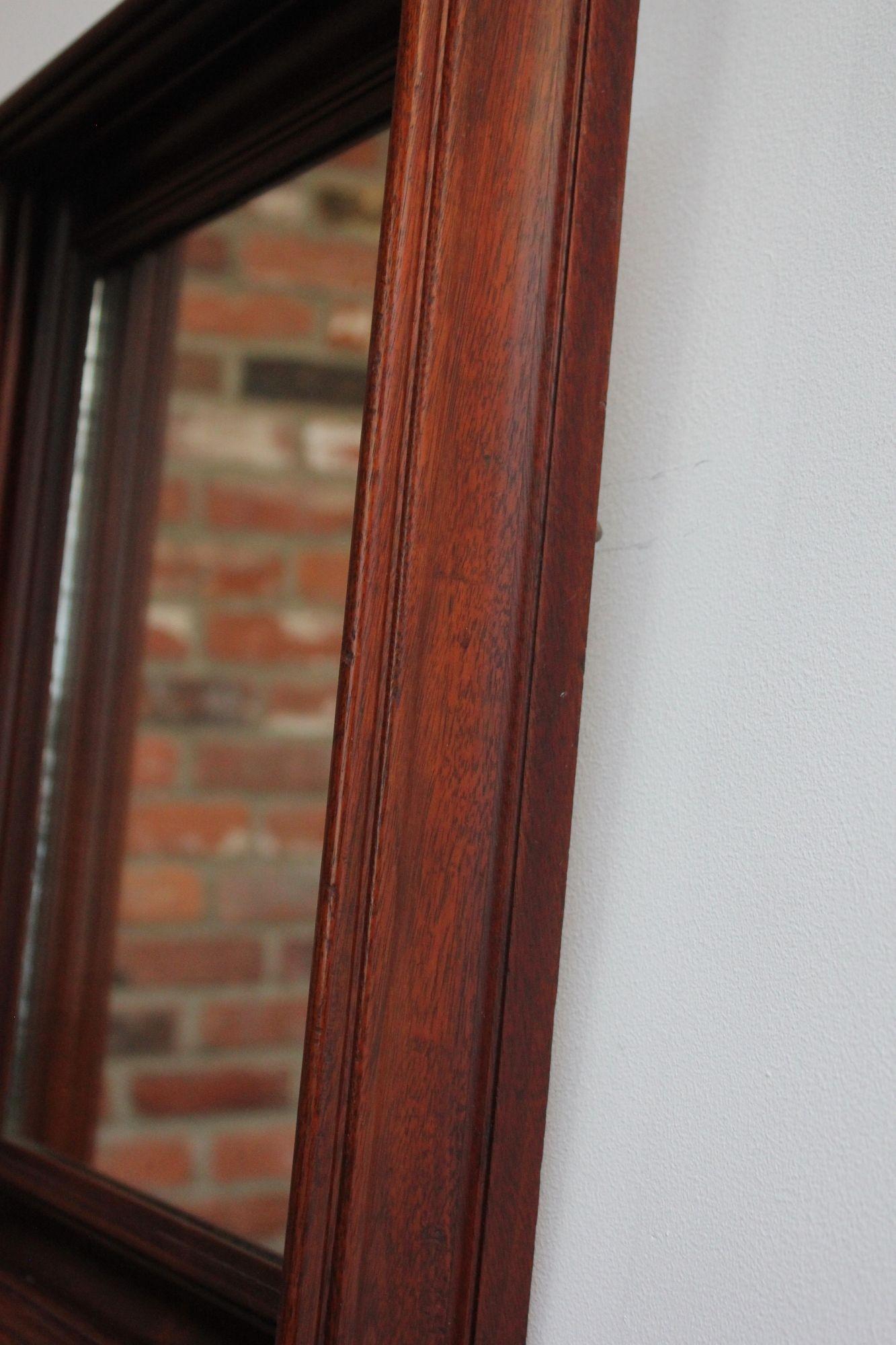 Late 20th Century Mid-Century American Modern Mahogany Ogee Frame Square Wall Mirror