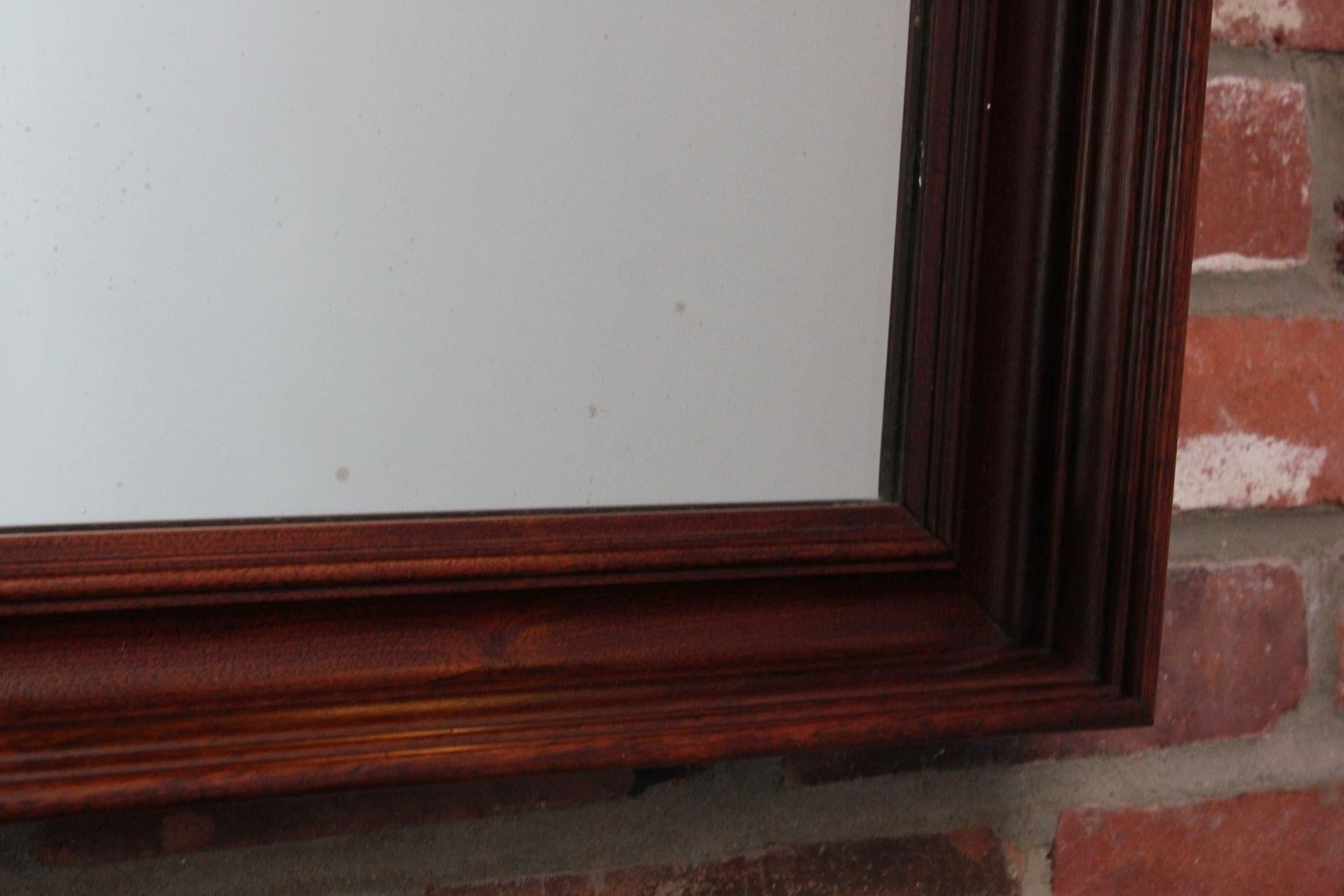 Mid-Century American Modern Mahogany Ogee Frame Square Wall Mirror 3