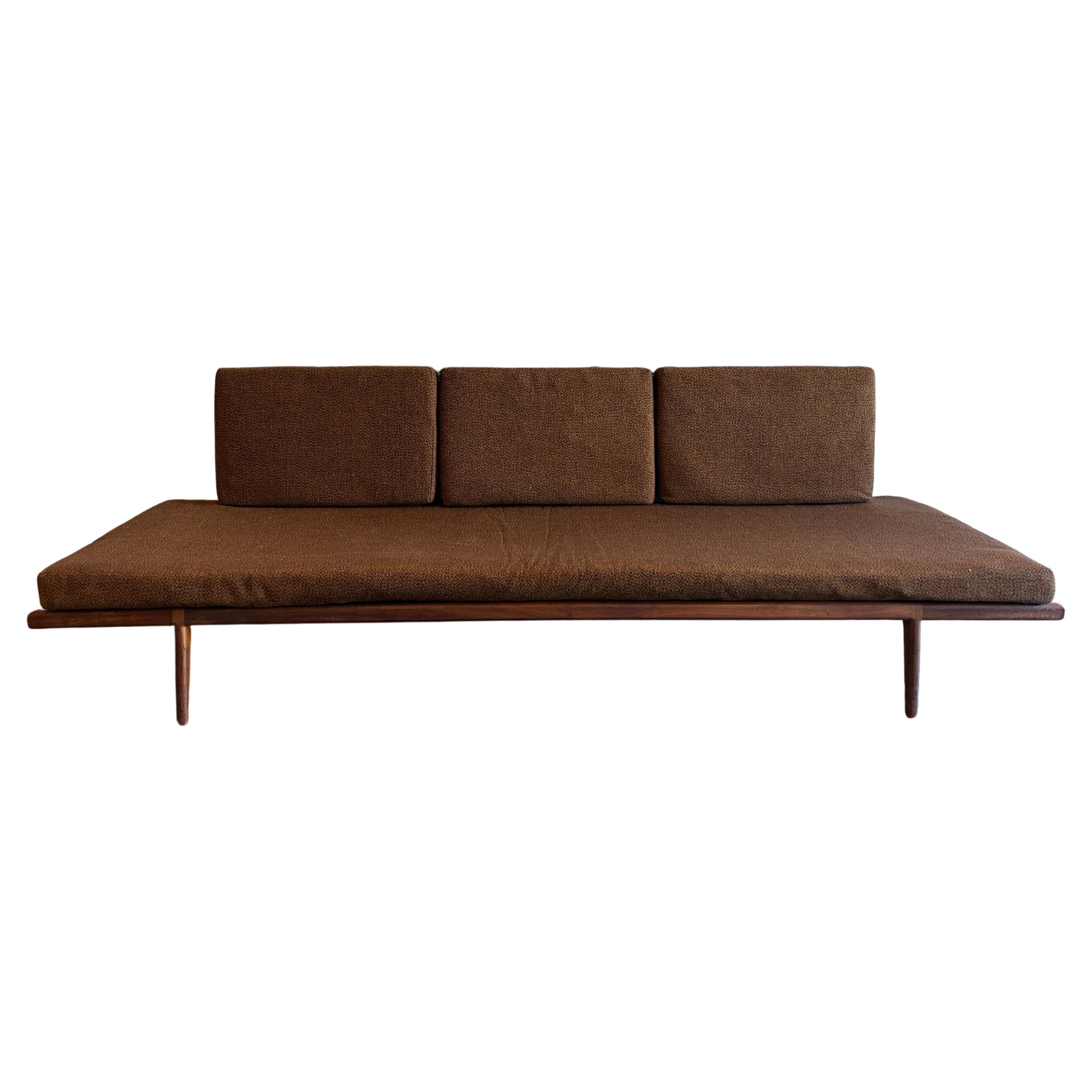 Midcentury American Modern Mel Smilow Solid Walnut Frame Sofa or Daybed For Sale