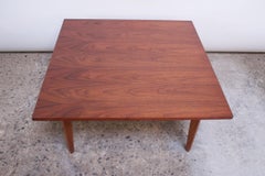 Midcentury American Modern Square Coffee Table in Walnut