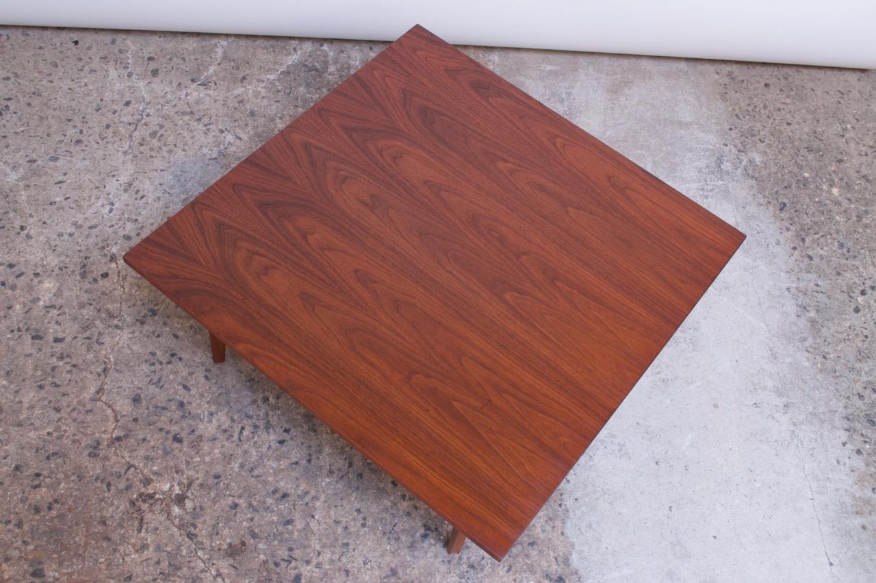 Mid-20th Century Midcentury American Modern Square Coffee Table in Walnut