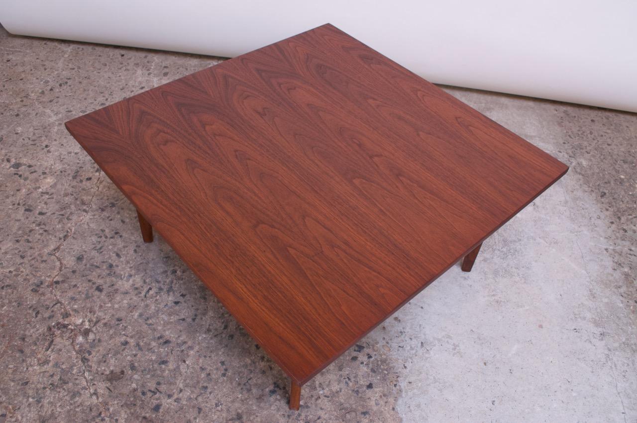 Midcentury American Modern Square Coffee Table in Walnut 1
