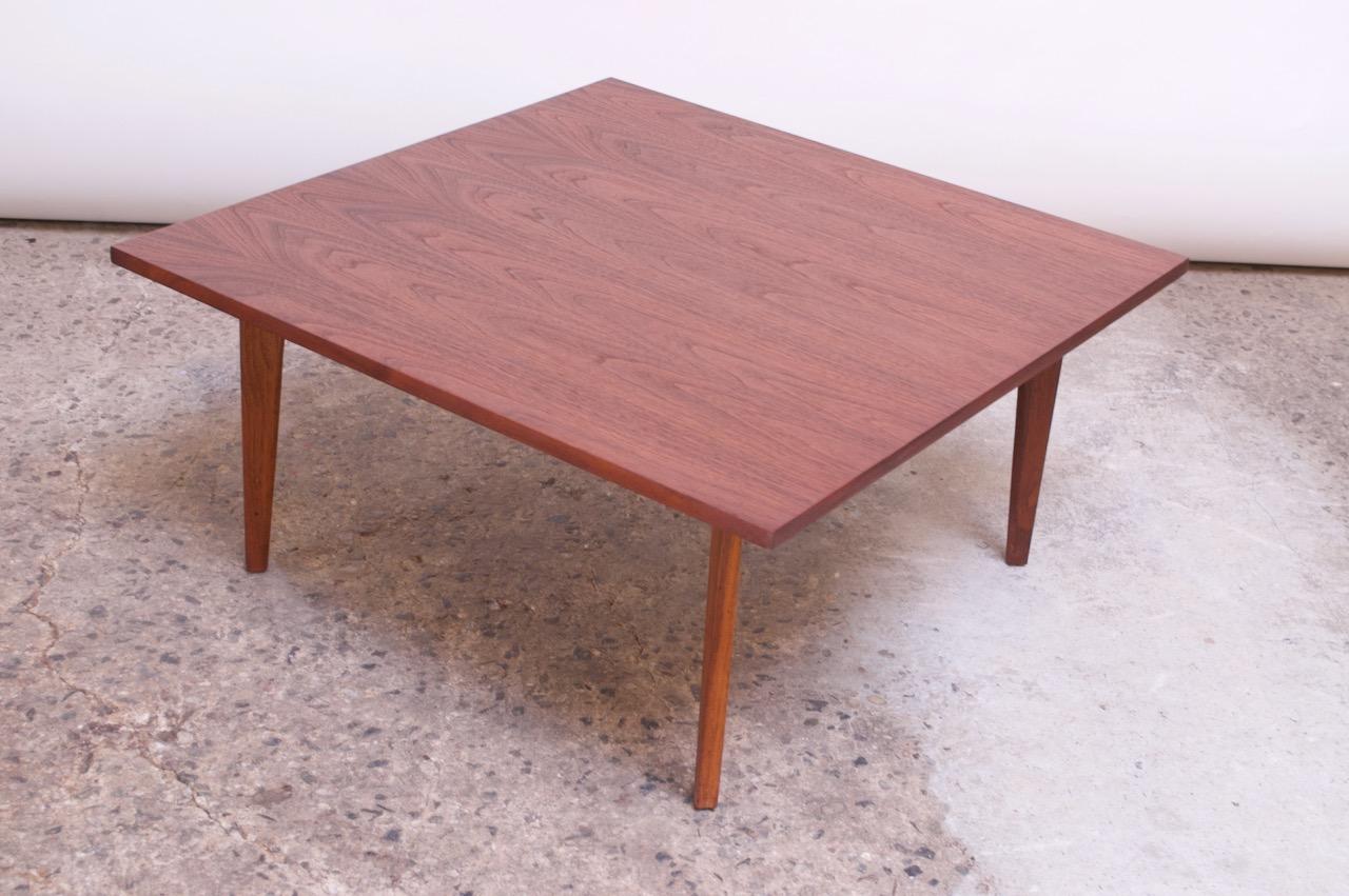 Midcentury American Modern Square Coffee Table in Walnut 2