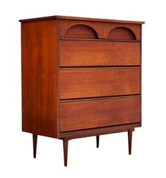 Mid-Century American Modern Tall Chest of Drawers , Cabinet or Dresser in Walnut