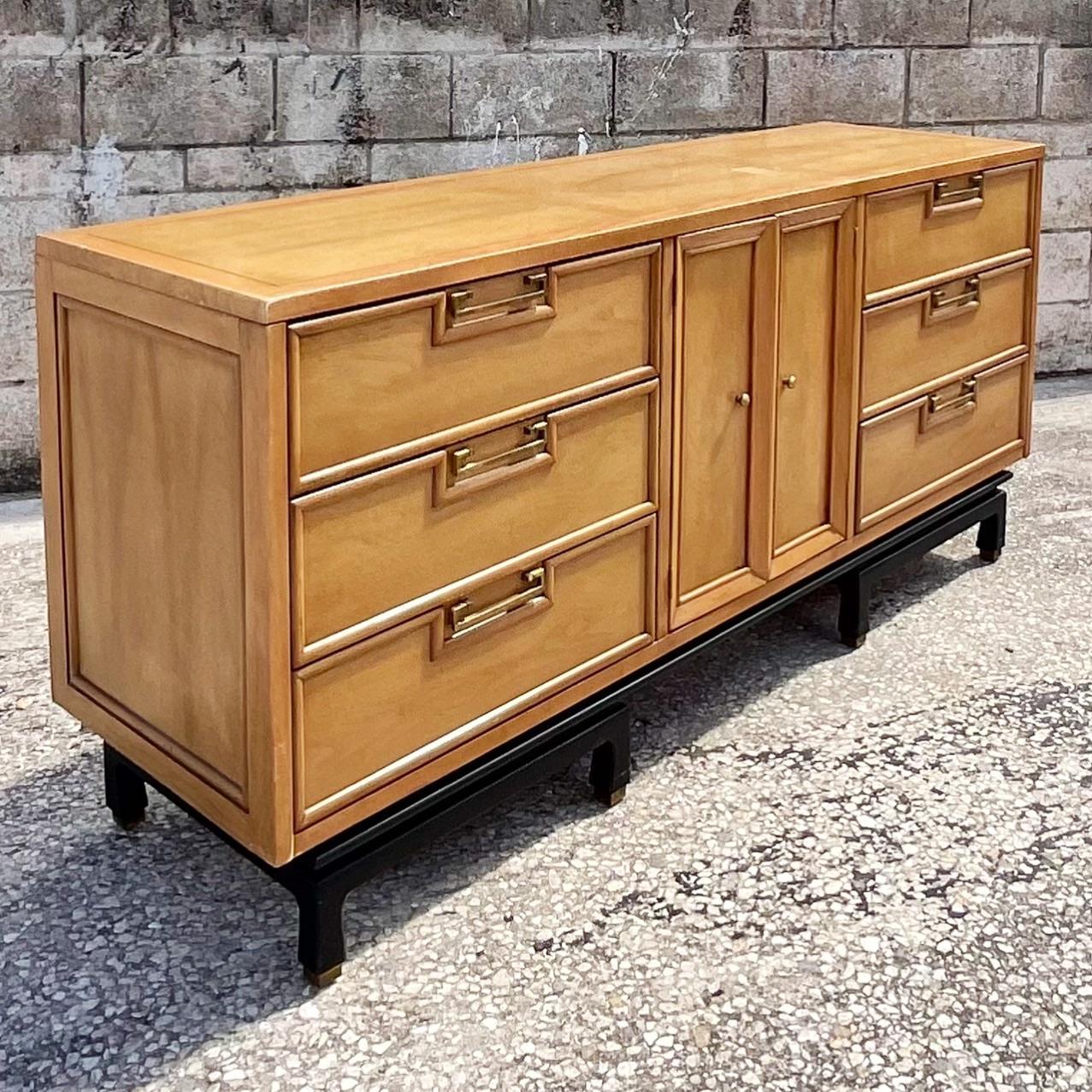 Mid Century American of Martinsville Bleached Mahogany Dresser In Good Condition In west palm beach, FL
