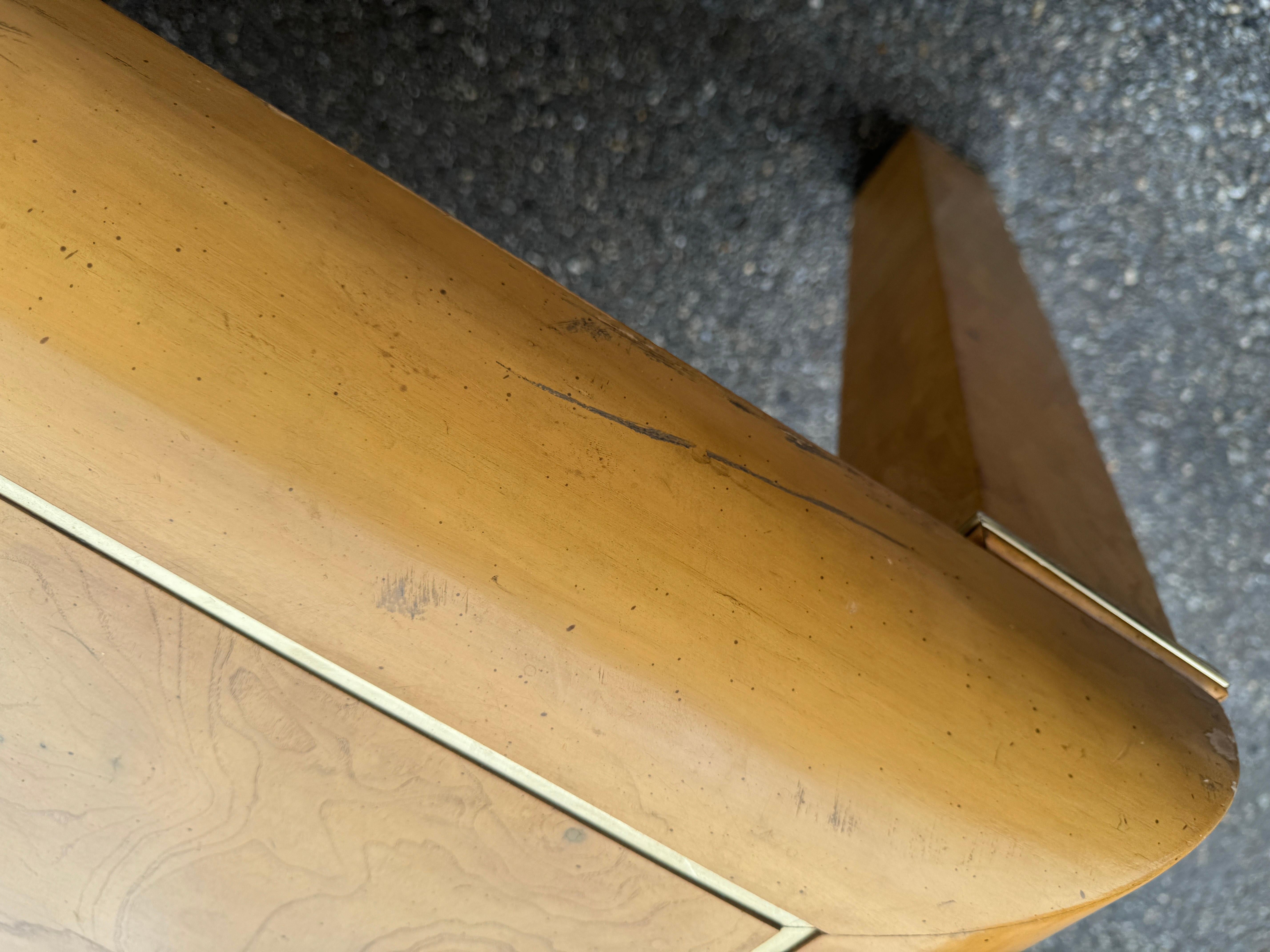 Mid- Century American of Martinsville Table de salle à manger Parsons en bois de ronce, avec abattant en vente 2
