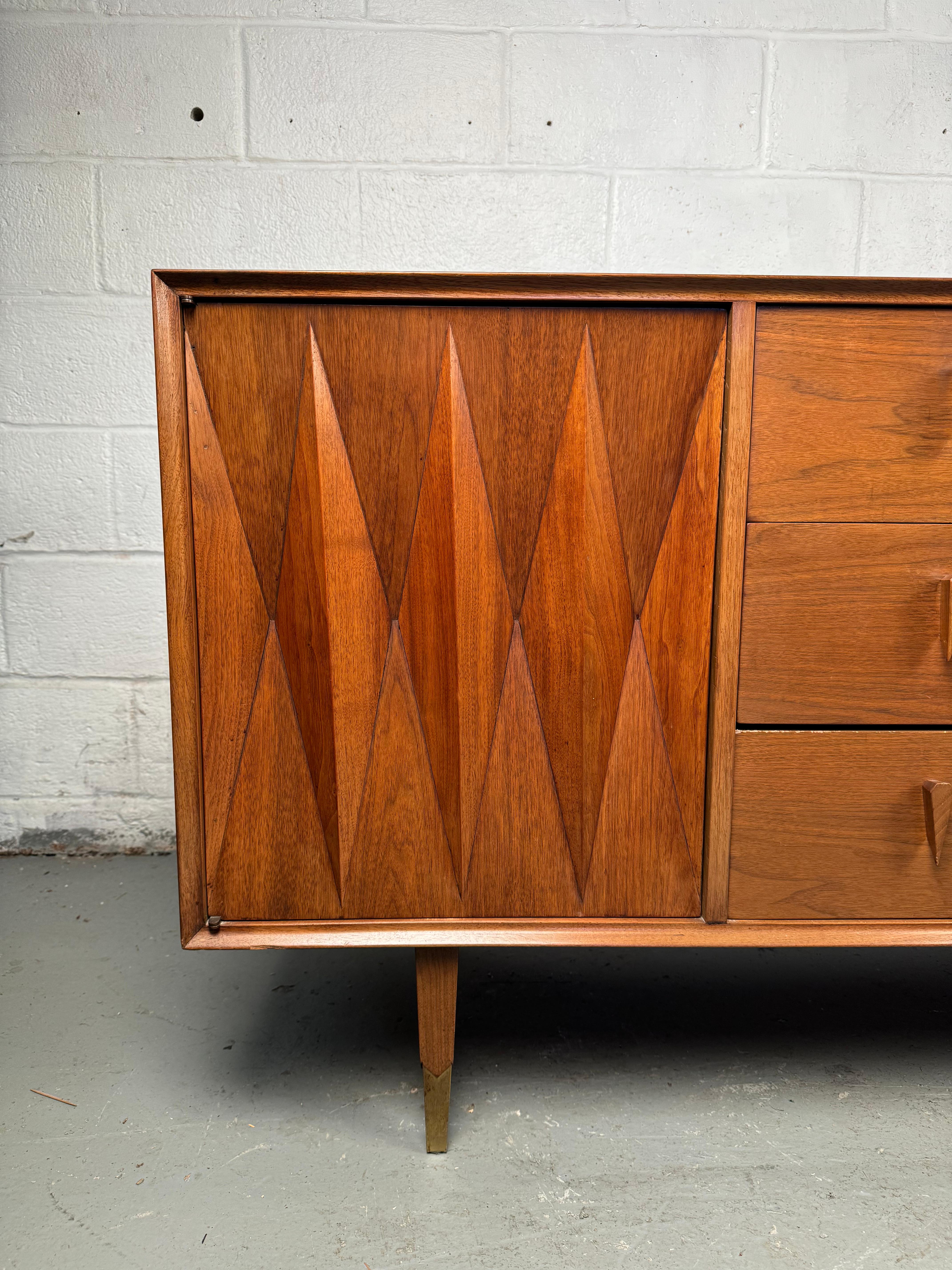 Mid-Century American of Martinsville Diamond Dresser by Albert Parvin In Good Condition In Brooklyn, NY