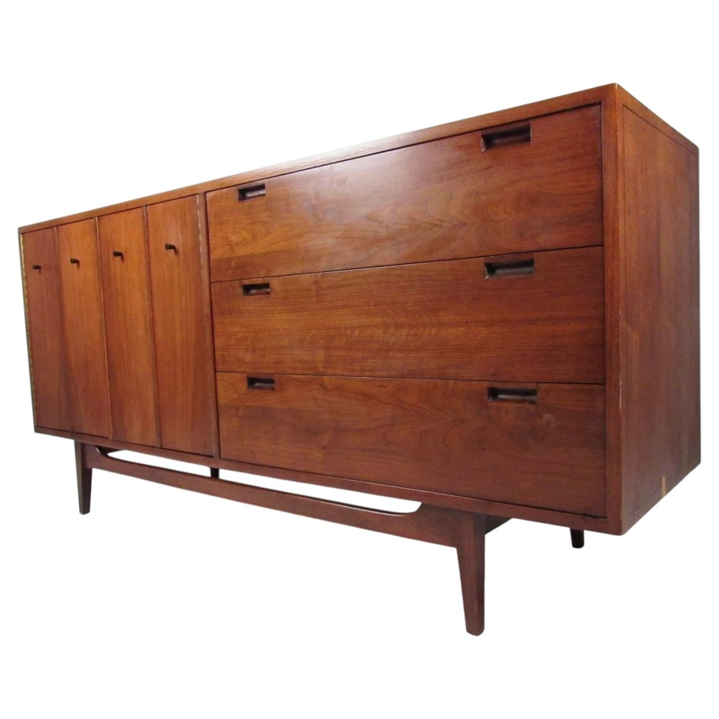 Mid-Century American of Martinsville Long Walnut Dresser