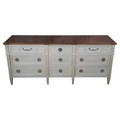 Used Midcentury American of Martinsville Louis XVI Provincial Walnut Triple Dresser