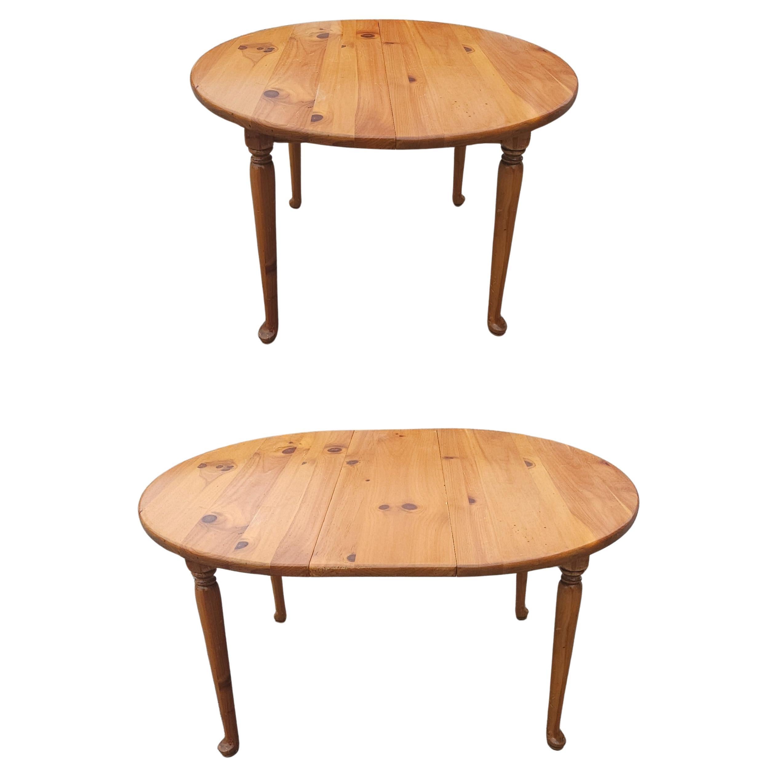 Mid Century American Pine Extension Breakfast Table For Sale