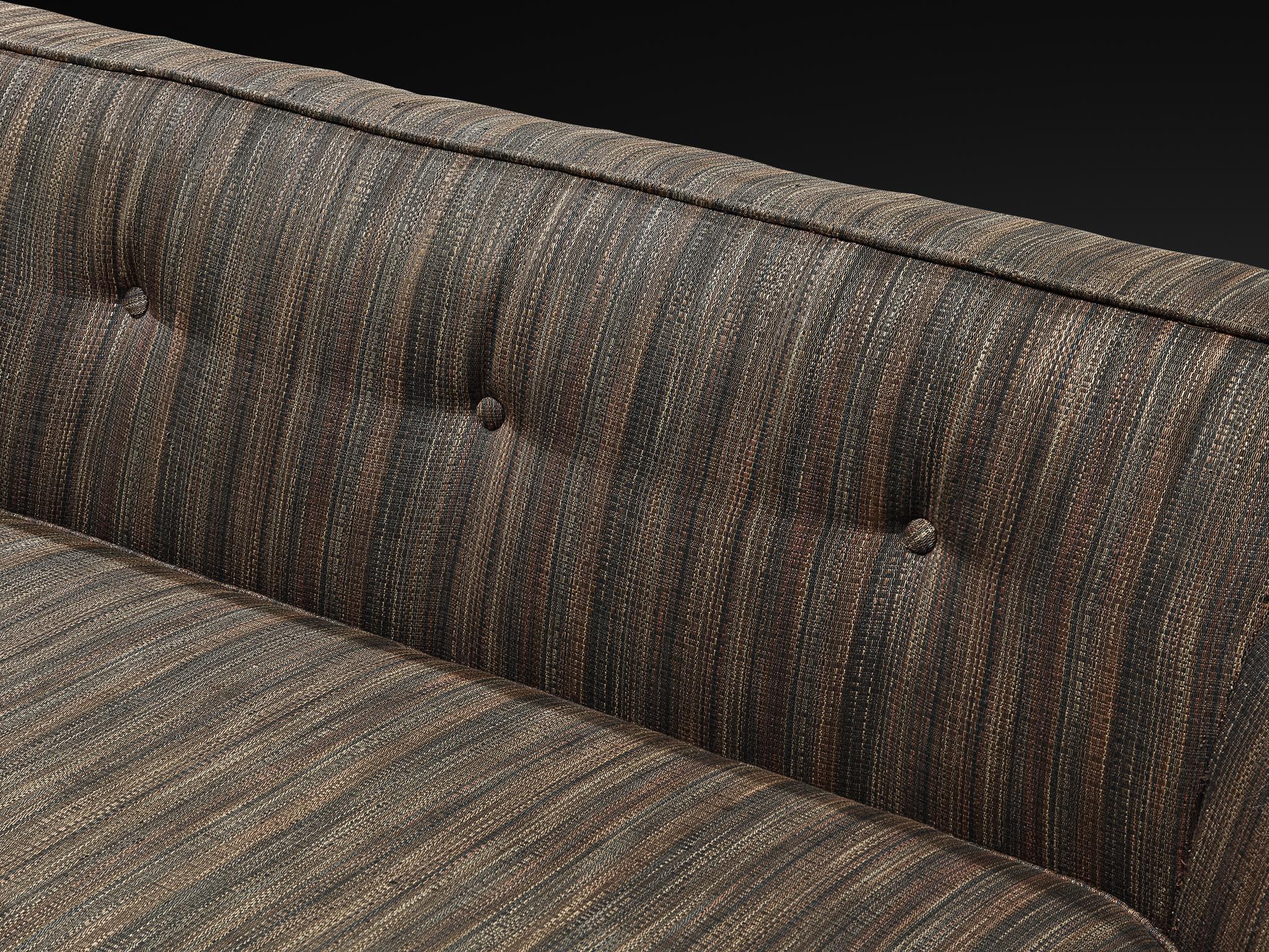 Mid-Century American Sectional Corner Sofa in Finely Striped Upholstery en vente 3