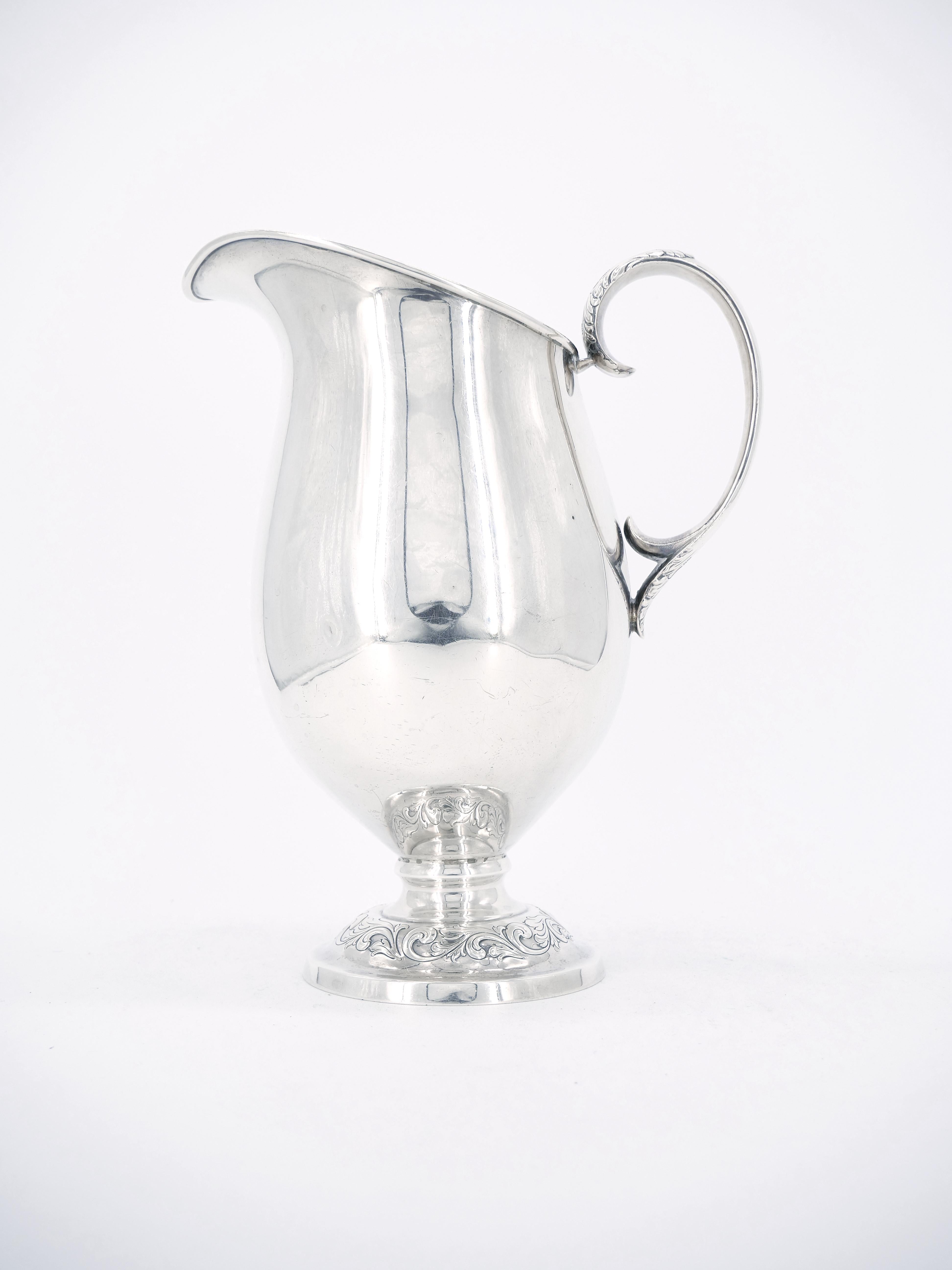 Midcentury American Sterling Silver Water Pitcher For Sale 8