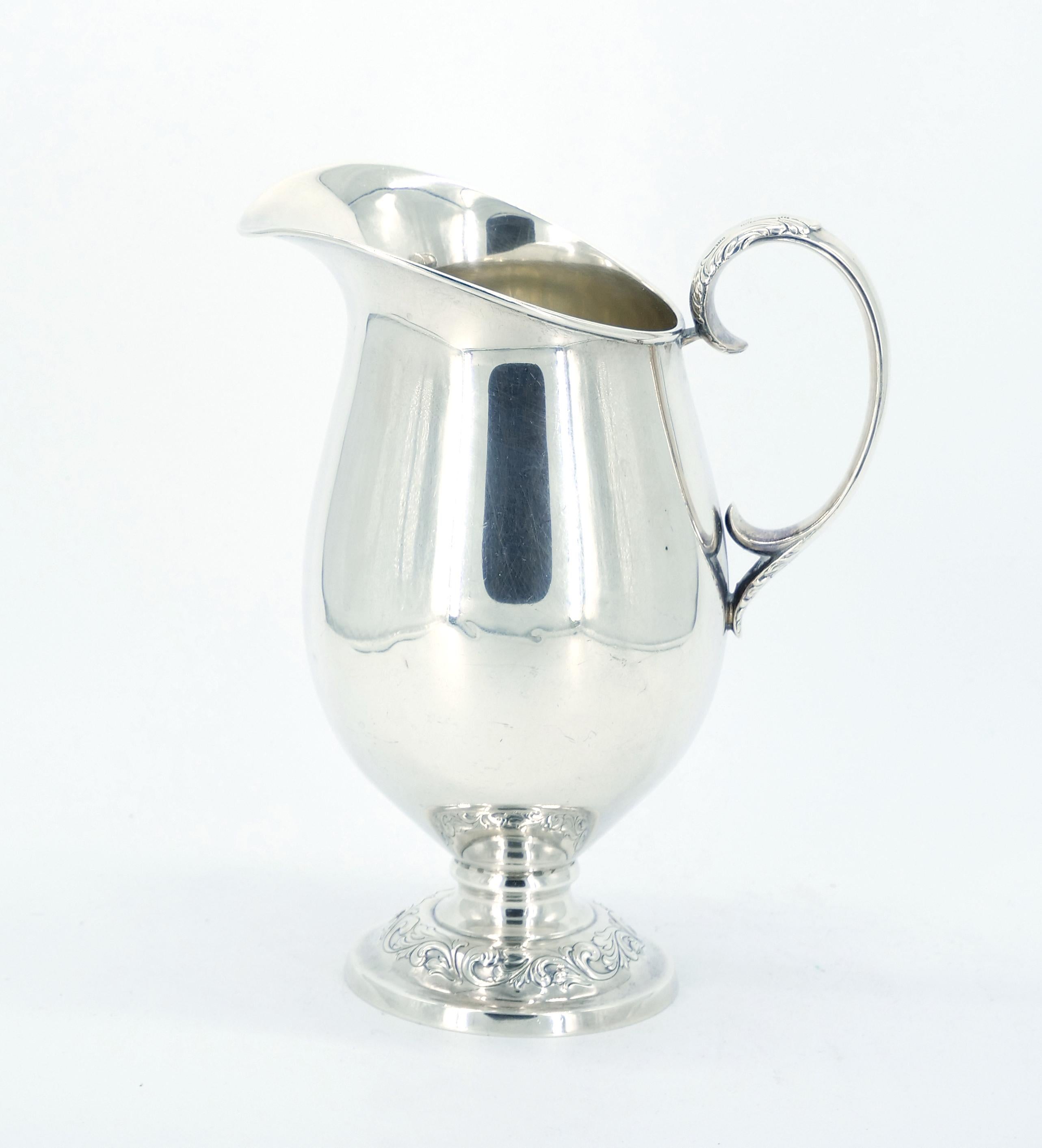 Midcentury American Sterling Silver Water Pitcher For Sale 3