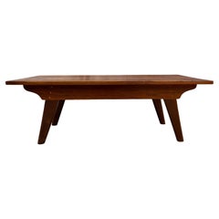 Panchina o tavolino da caffè da 4' in noce nero massiccio di Mid Century American Studio Craft